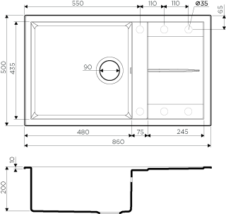 Мойка кухонная Omoikiri Sumi 86-WH Tetogranit/белый